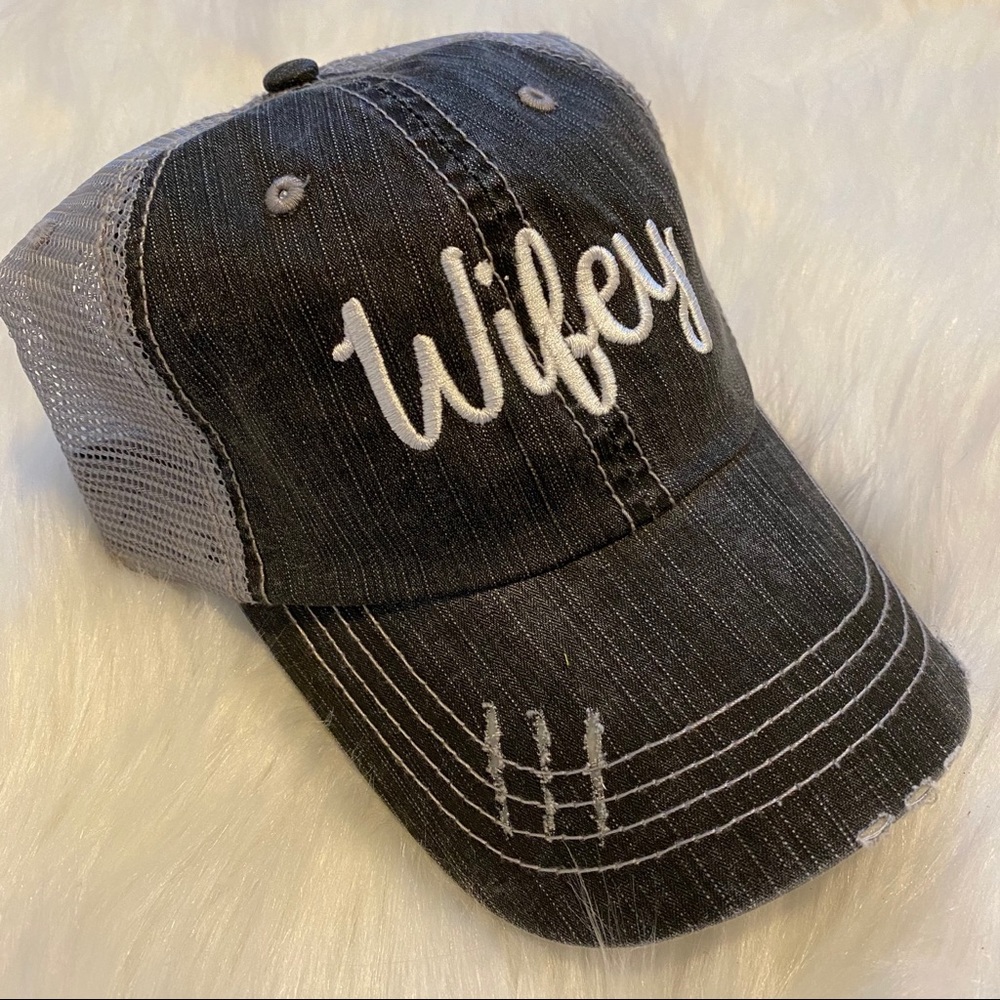 Wifey Distressed Ball Cap